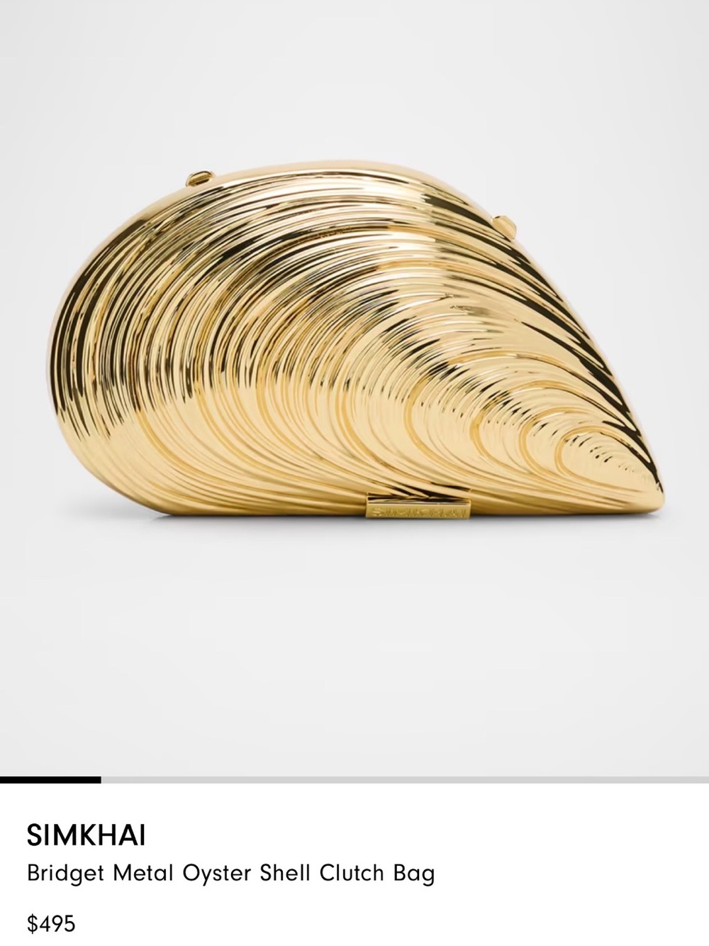 Simkhai Gold Oyster Shell Clutch